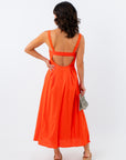 Orange Poppy Valerine Midi Dress