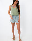 Z Supply Avocado Sloane V-Neck Cotton Jersey Top