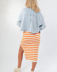 Z Supply Washed Indigo All Day Cropped Knit Jacket