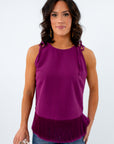 Plum Purple Fringe Hem Top