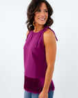purple gameday top fringe detail 