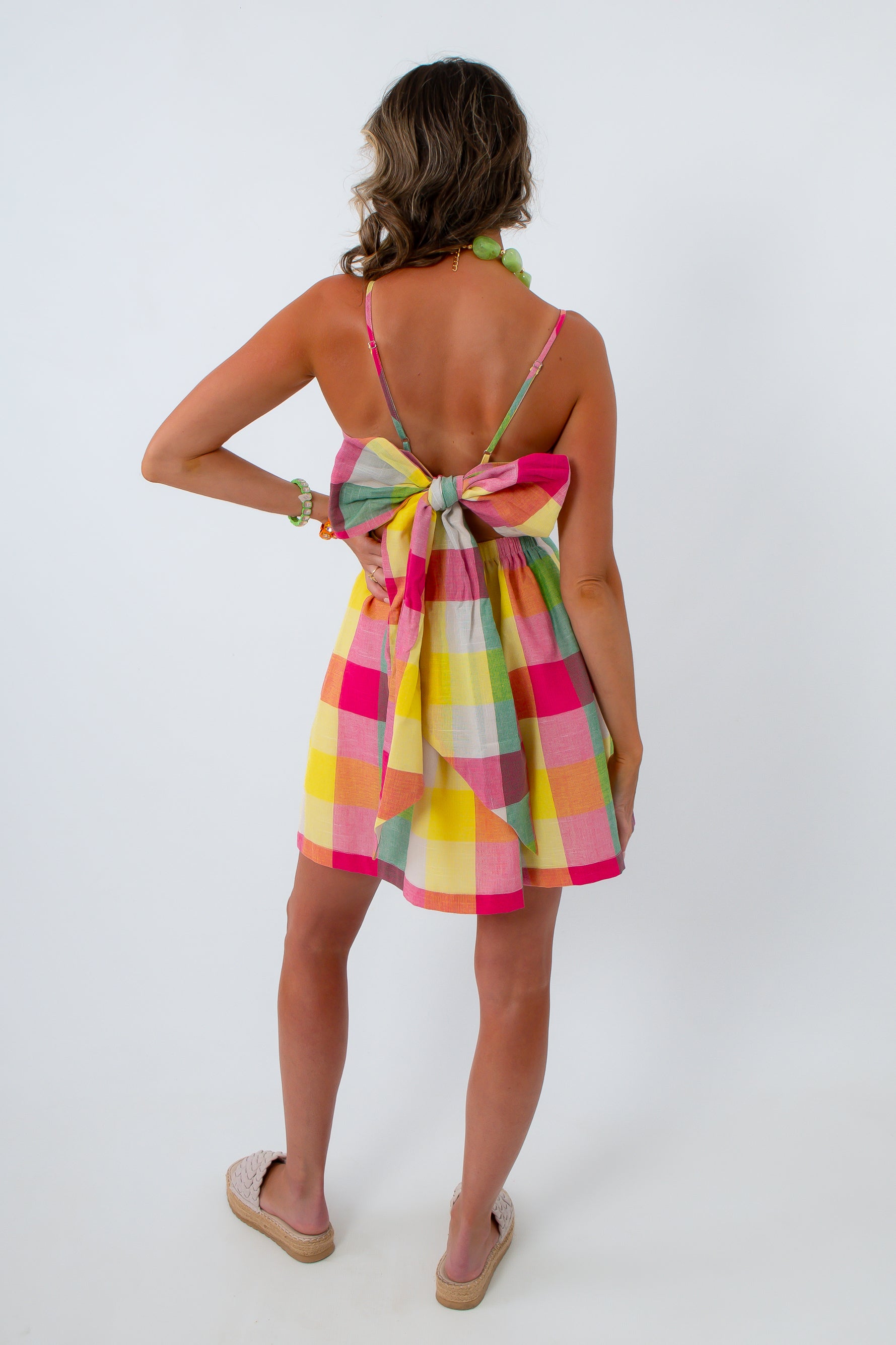 Vintage inspired colorful plaid dress