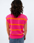 Breathable fall sleeveless sweaters for transitional weather, colorful lightweight sweater, colorful striped sweater