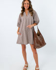 Tuddy Brown Gingham Short Dress