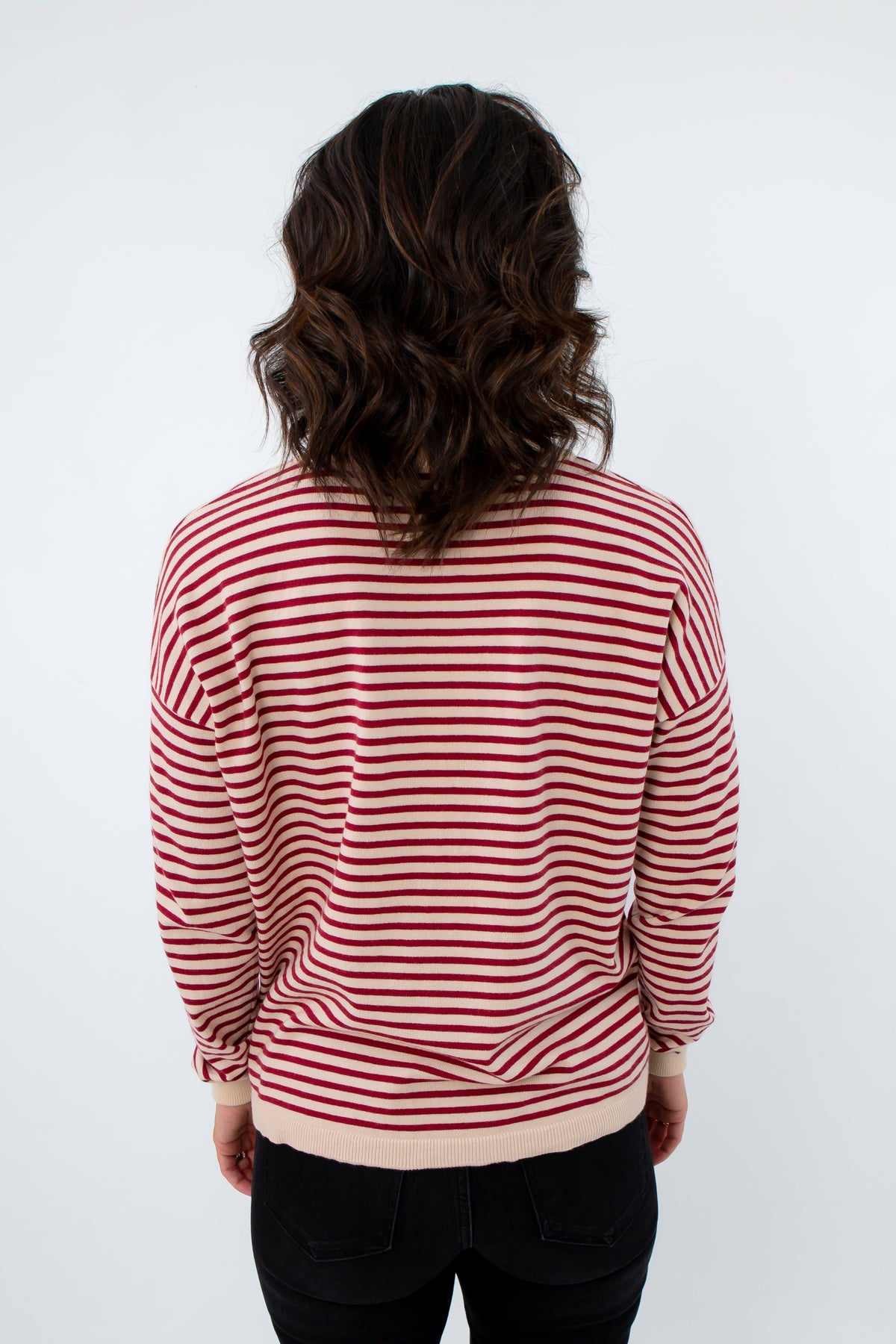 Soft knit striped lightweight fall sweater, Cozy fall gameday lightweight sweater