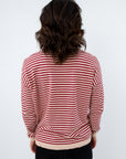 Soft knit striped lightweight fall sweater, Cozy fall gameday lightweight sweater