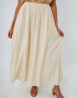 FRNCH Cream midi skirt in 100% cotton perfect for all year round