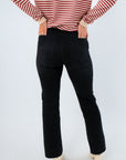 Versatile everyday styling black flare jeans for women, women's black flare jeans, women's high waisted black jeans