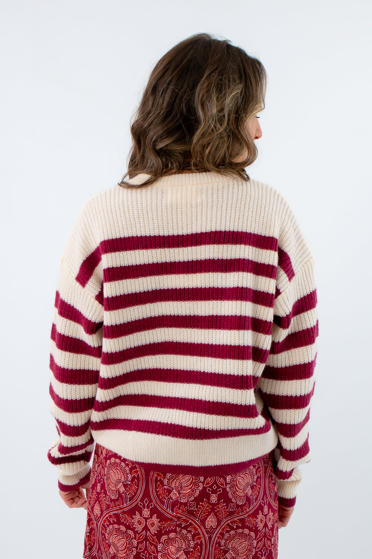 Cozy long sleeve sweater for University of South Carolina fans, Striped sweater for Alabama fall game day outfits