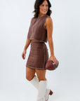 brown linen gameday matching set football game inspired neutral