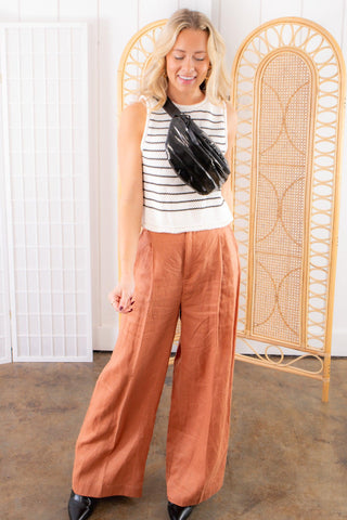 Pippa Sleeveless Knit Black & White Striped Knit Sweater-Miou Muse-L. Mae Boutique