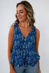 THML Blue Fish Printed Sleeveless Top