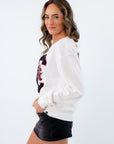 Fall game day sweatshirt for University of South Carolina, Carolina sweatshirt, USC logo, white sweatshirt with USC logo