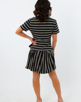 comfortable black and white stripe knit dress