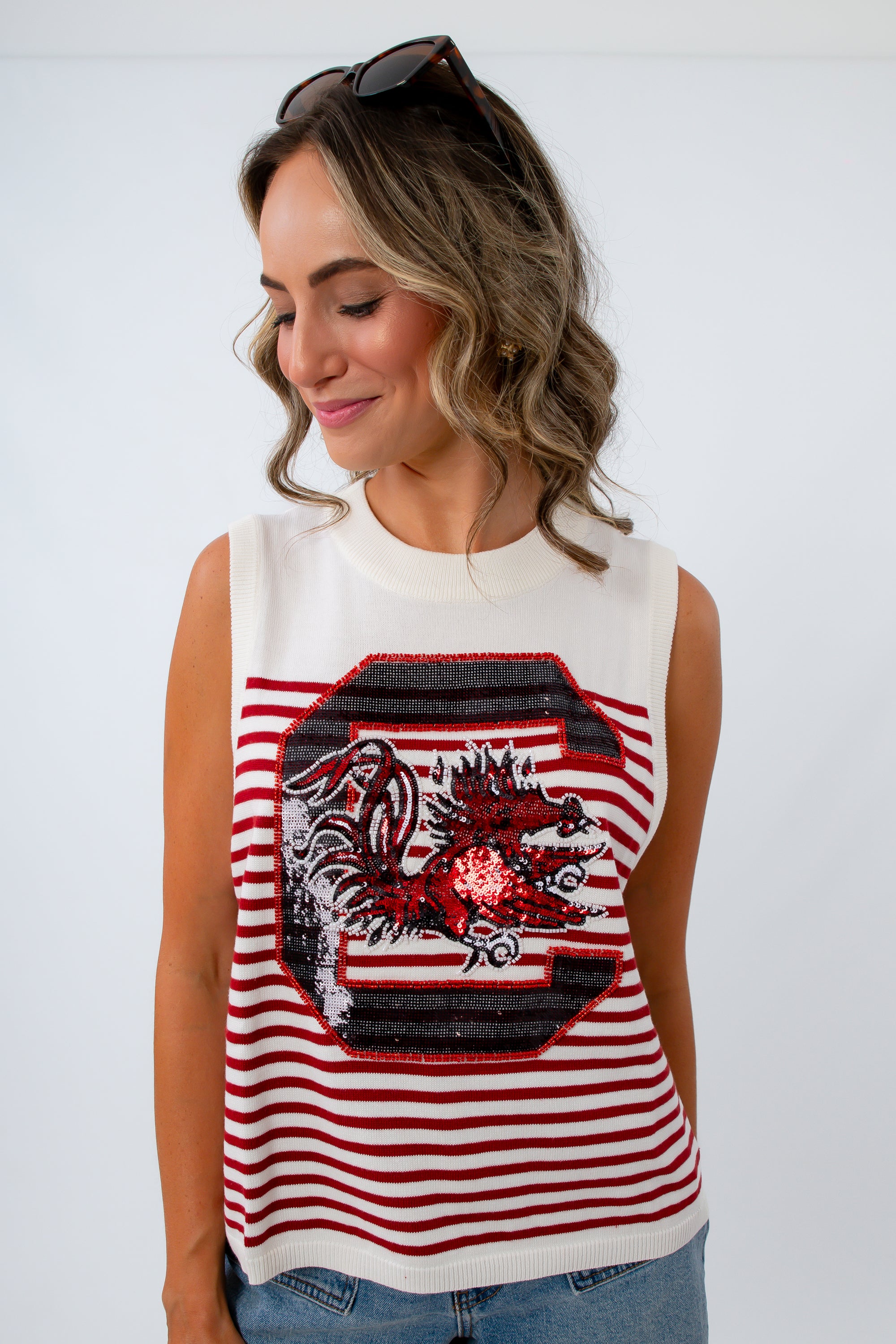 Sequined gamecock top for USC game day