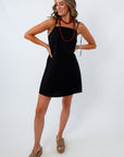 Little black dress with adjustable tie straps for date night