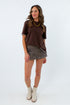 Laces Out Chocolate Brown Whipstitch Tee