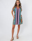 THML Summer Mosaic Short Sleeve Dress showcasing colorful design