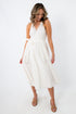 Harbor Honey White Eyelet Halter Midi Dress for bridal and beach photos