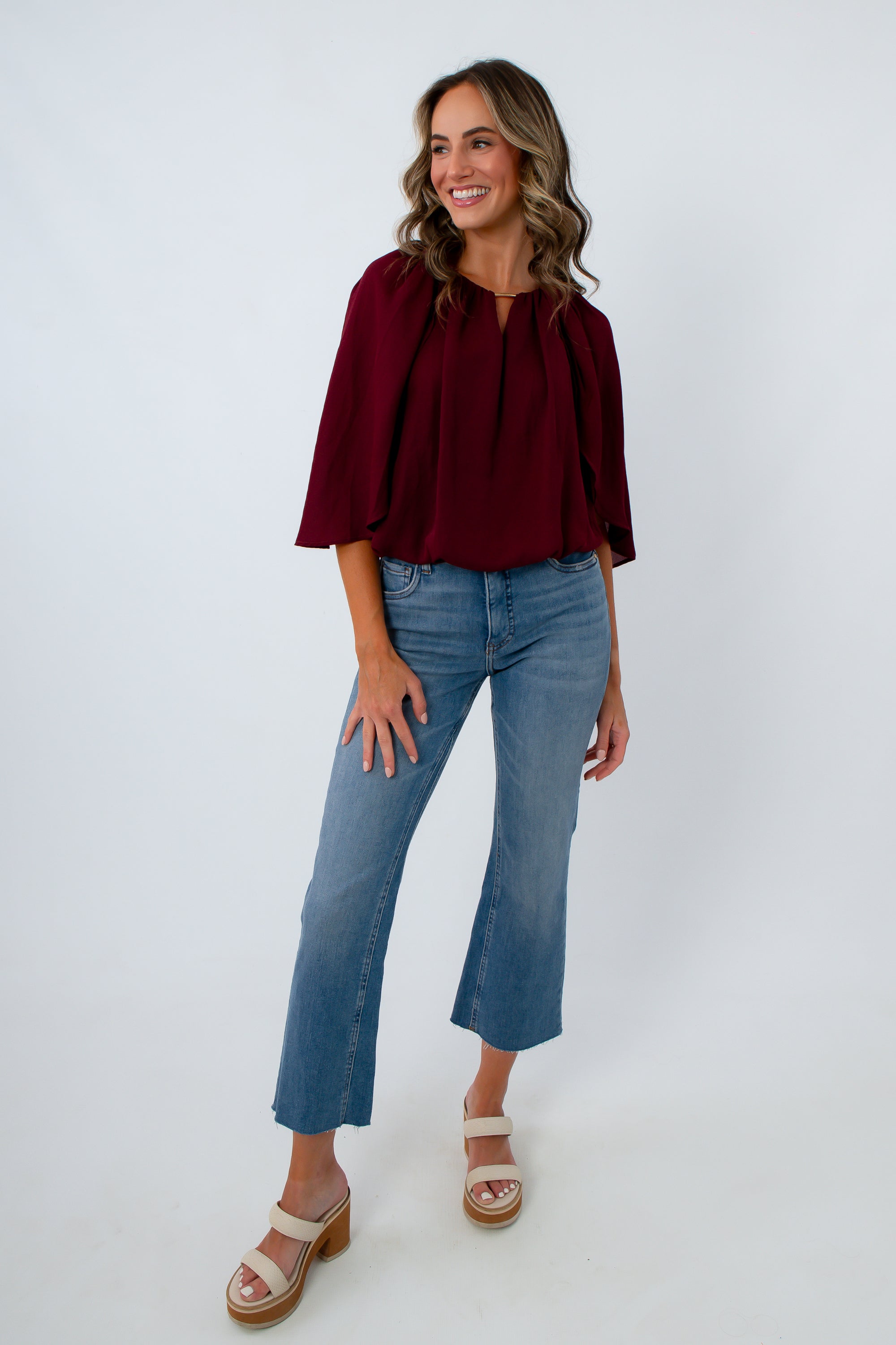 Columbia Garnet Cape Blouse