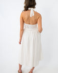 Harbor Honey White Eyelet Halter Midi Dress