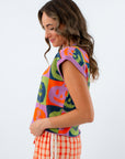 Queen of Sparkles Multi Checkered Pumpkin Knit Top, Cozy pumpkin-themed sweater perfect for autumn