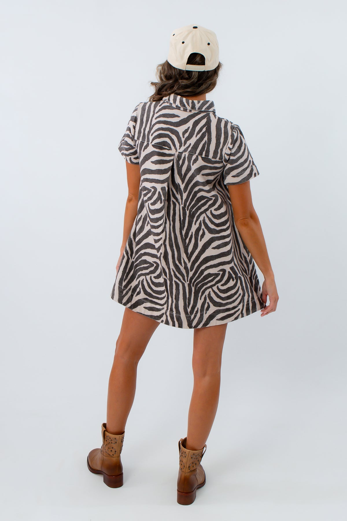 boutique zebra tiger denim dress gameday neutral noon game outfit inspo clemson lsu auburn