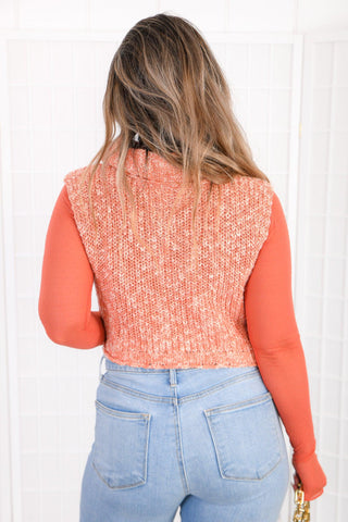 Free Fallin' Orange Turtle Neck Sweater Vest-day + moon-L. Mae Boutique