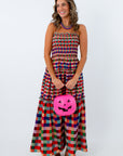 Sanderson Colorful Gingham Smocked Maxi Dress
