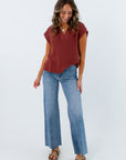 High rise wide leg jeans with slight stretch, women's stretchy jeans, women's comfortable jeans