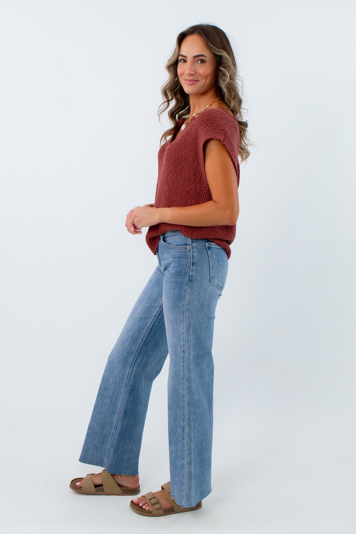 Full length wide leg jeans for year-round styling, women's light wash jeans, women's wide leg jeans