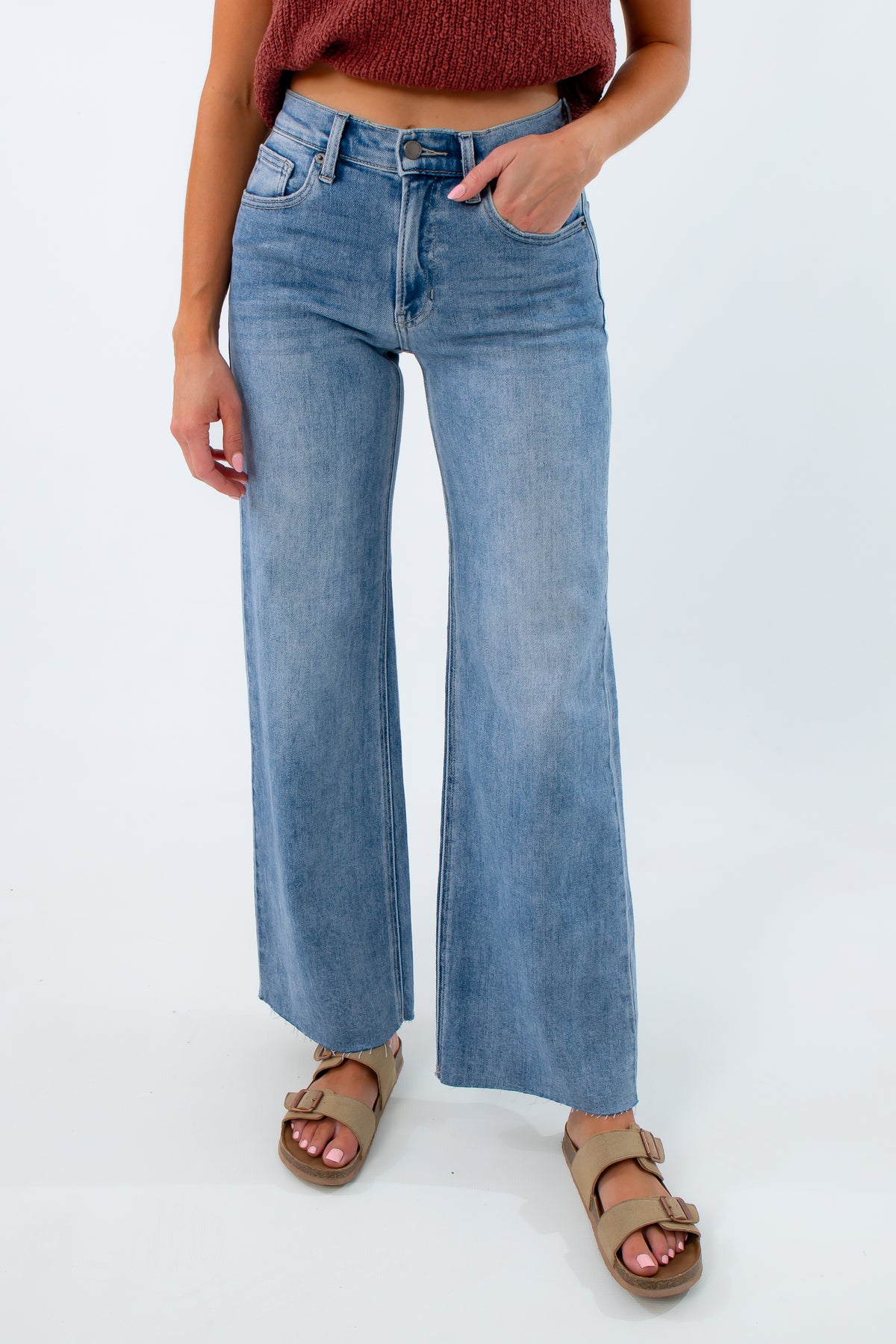 Owens wide leg jean in perfectly light wash, light wash denim, full length wide leg jeans