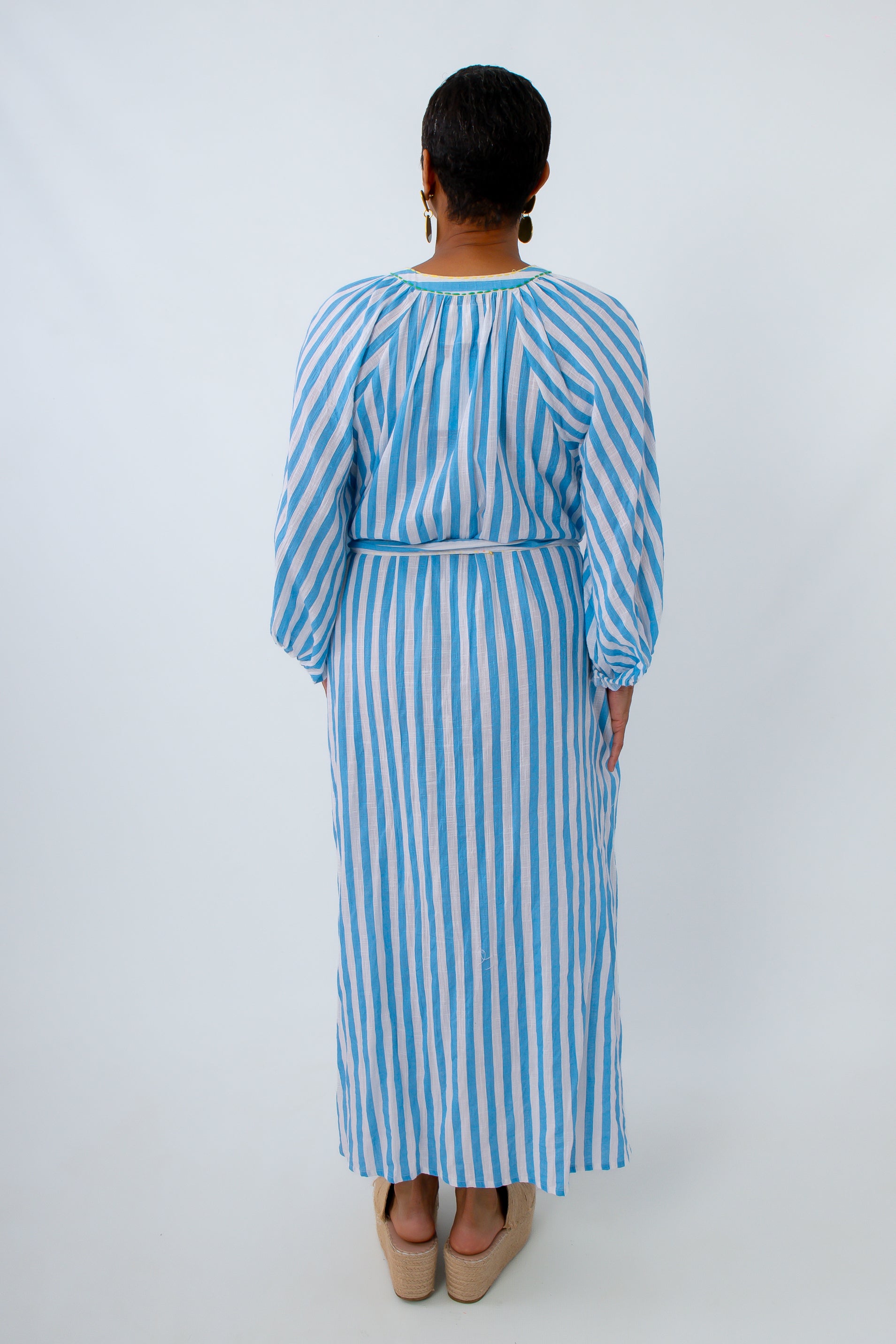 POL blue and white stripe dress