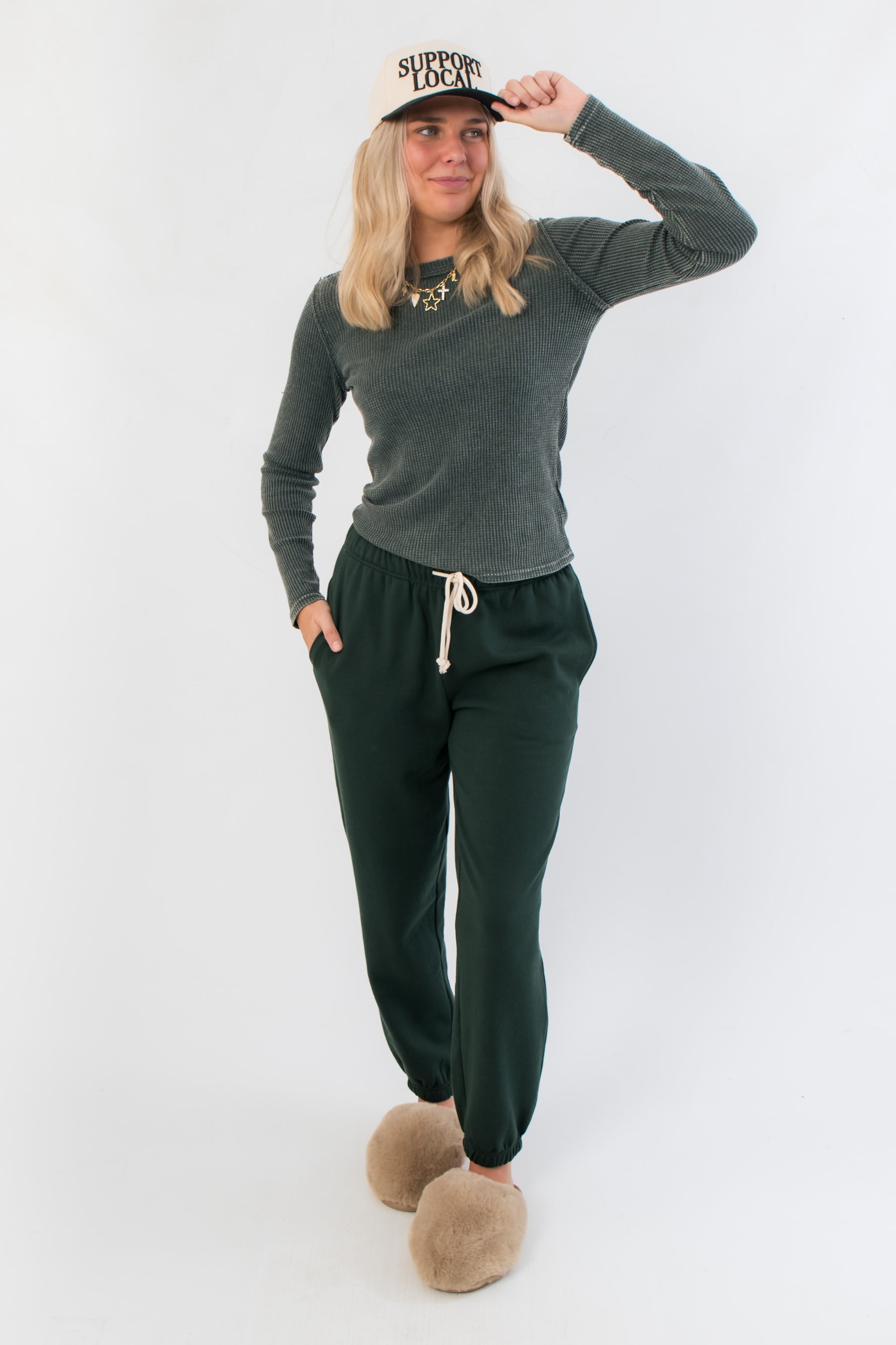 Z Supply Garland Green Arlet Mini Thermal Top