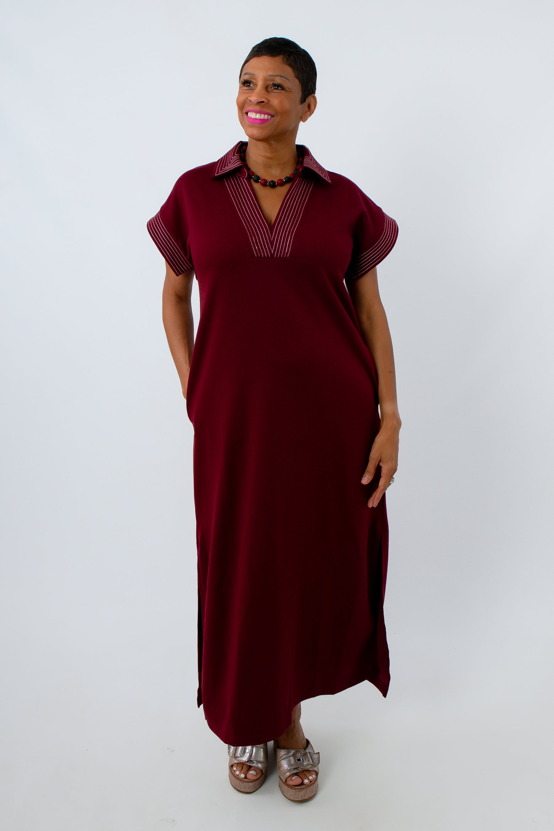 Gamecock Glam Collared Knit Midi Dress