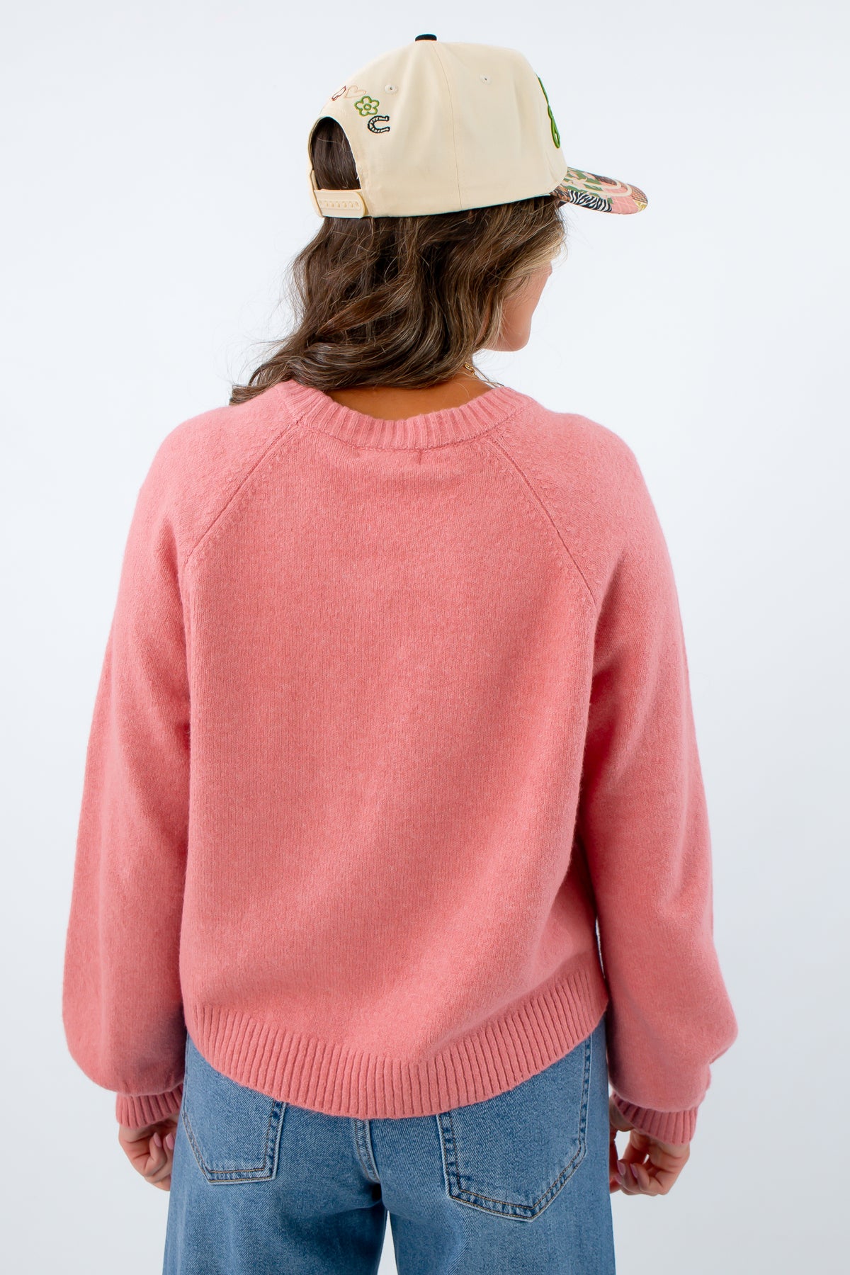 Desert bloom pink midweight long sleeve sweater, Z Supply sweater, pink long sleeve knit top, Z Supply light pink sweater