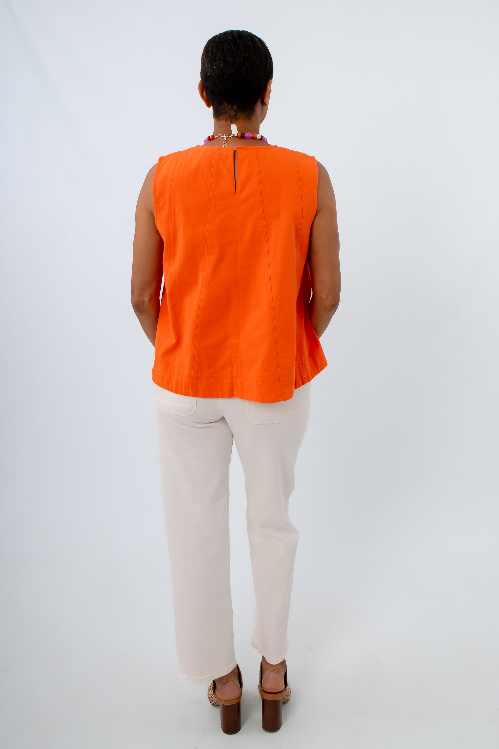Syracuse orange denim top perfect for game day, warm weather tops
