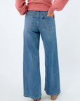 Medium wash jeans, women's full length jeans for taller girls, jeans with seam detail, jeans with twisted seam detail