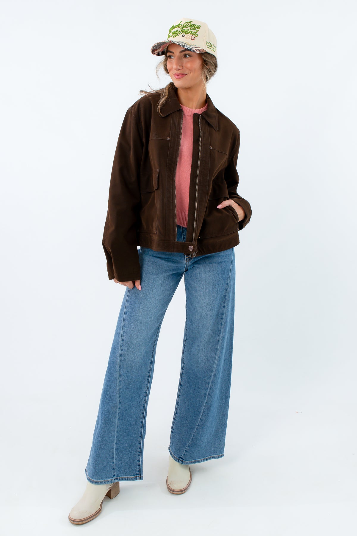 Brown vegan suede fall outerwear jacket, chocolate brown zip up jacket, brown vegan suede jacket for fall