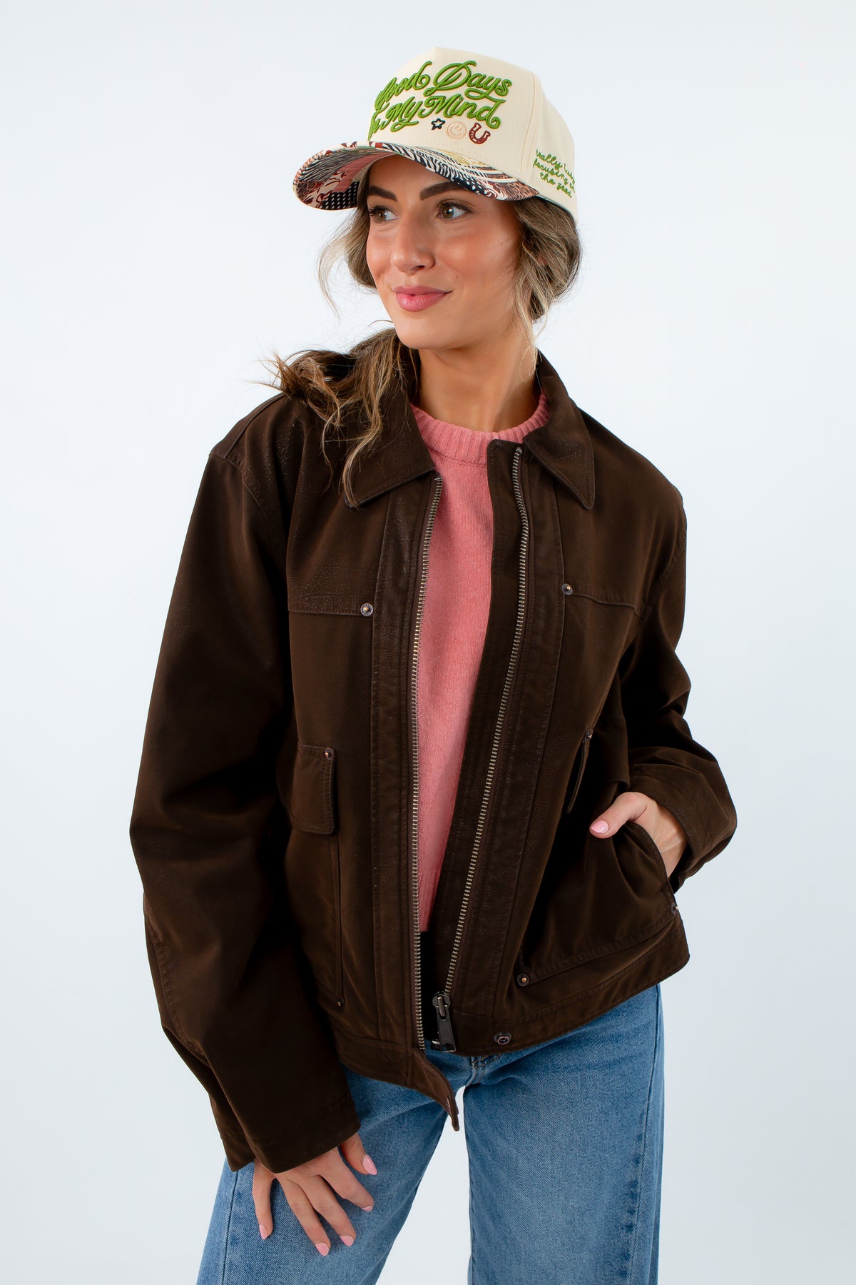 Free People Chocolate Torte Blair Vegan Suede Sierra Jacket
