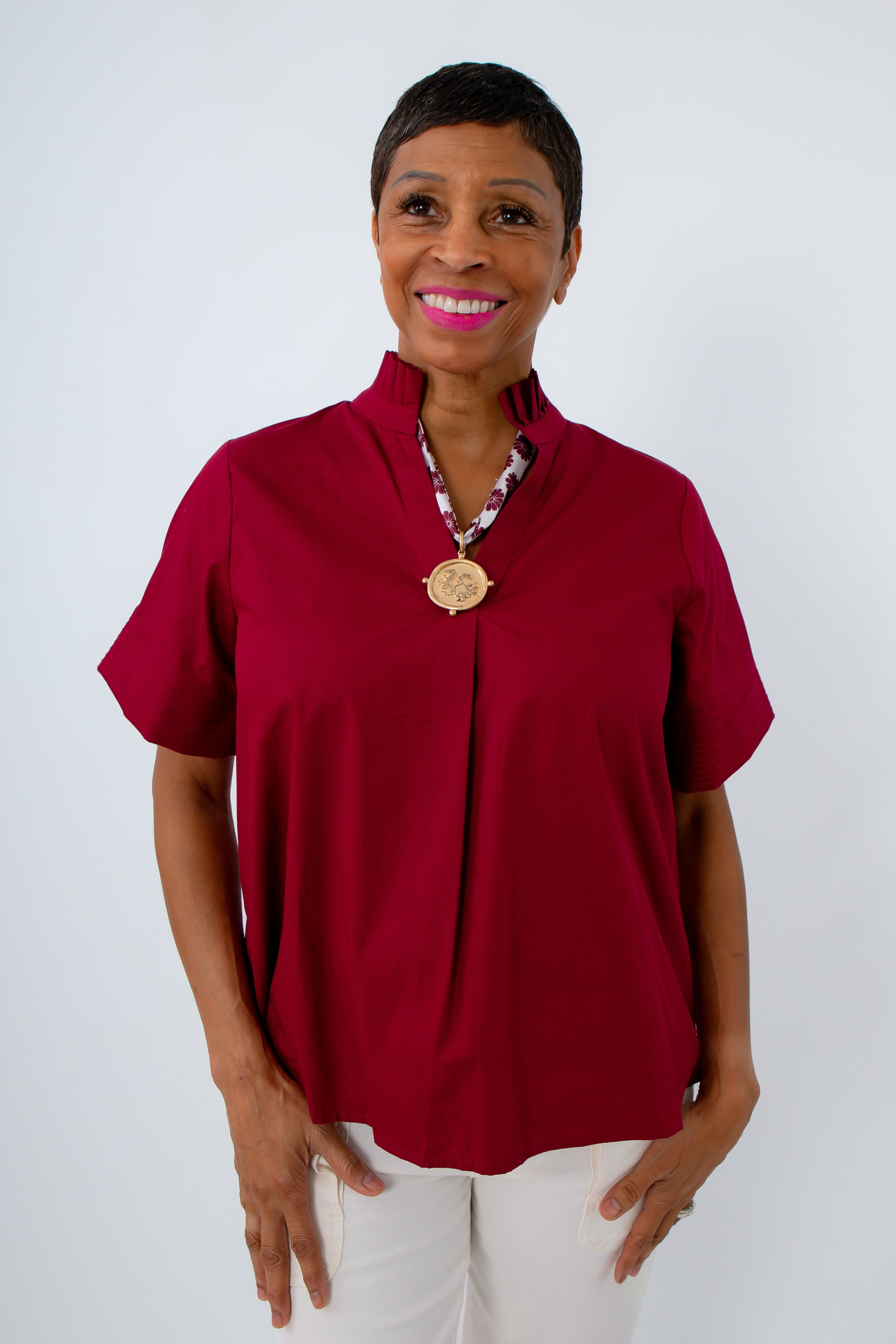 Palmetto Pride Garnet Ruffle Blouse