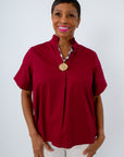 Palmetto Pride Garnet Ruffle Blouse