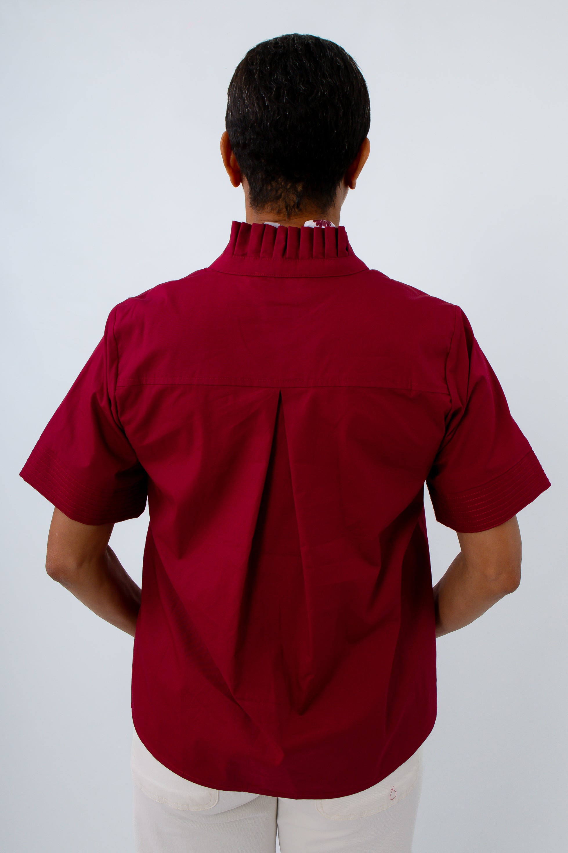 100% cotton ruffle blouse for work, fall workwear, SEC game day top, USC game day top