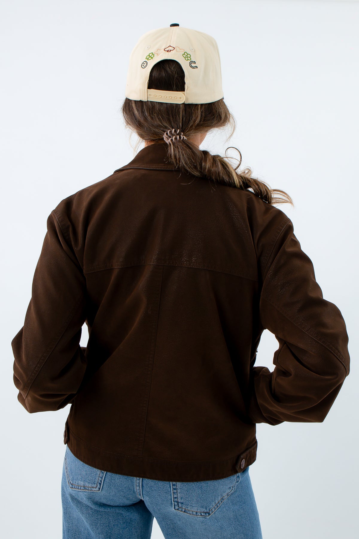 Fall layering jacket with zipper closure and flap pockets, chocolate brown suede jacket, brown Free People jacket for fall