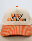 Happy Halloween Stripe Trucker Hat