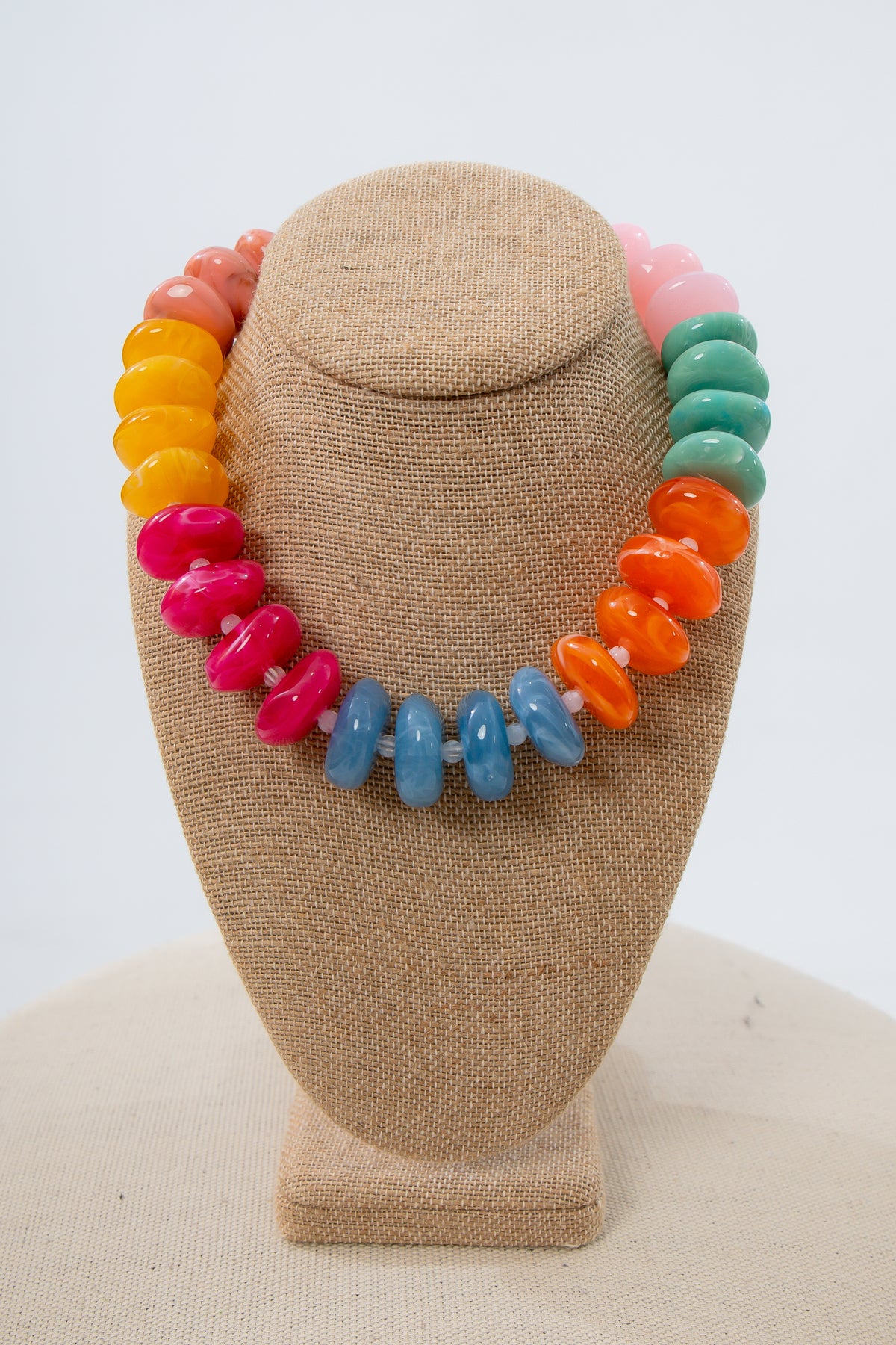 Rainbow Candy Stone Colorful Beaded Necklace