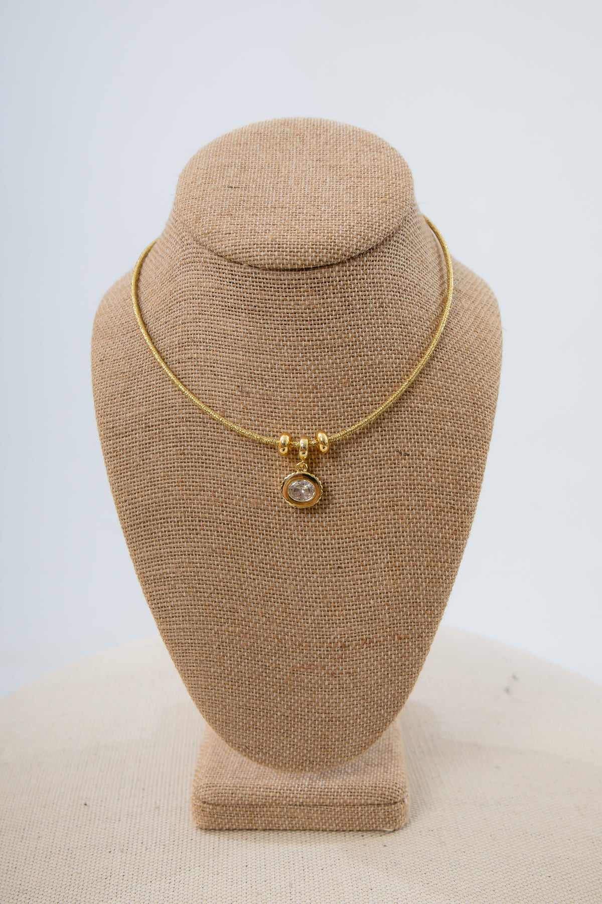 Bezel Gold Magnetic Cord Necklace