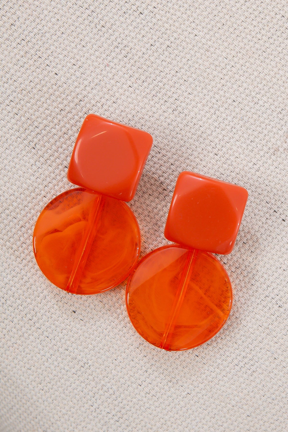 Orange Acrylic Statement Earrings