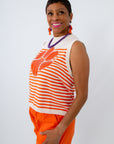 Sequined tiger paw top, Clemson game day top, QOS clemson