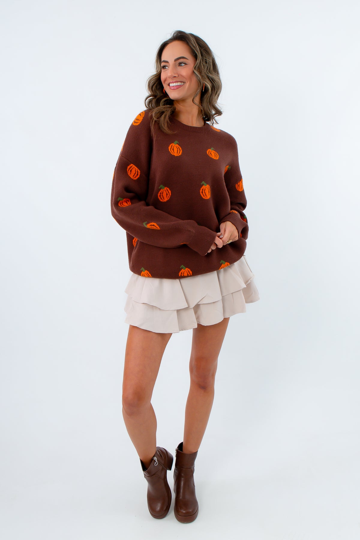 halloween and thanksgiving pumpkin sweater boutique shopping cozy soft
